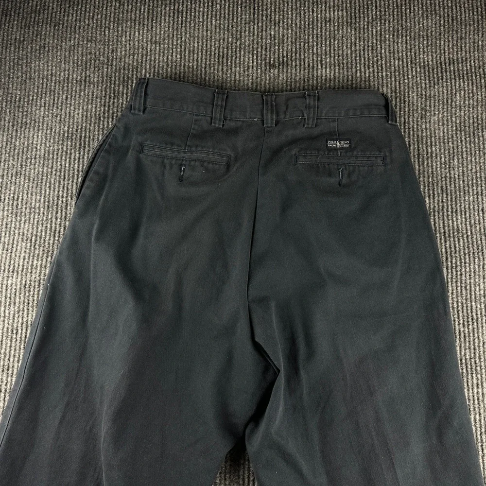 Polo Ralph Lauren Andrew Pant Men 38x30 Black Chino Trousers Straight Leg Cotton